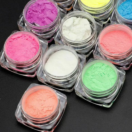 10X Colors Random Luminous Glow In Dark Pigment-Paint Nail Art Crafts Diy Making